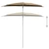 Half Sun Umbrella with Pole 180 x 90 cm Taupe