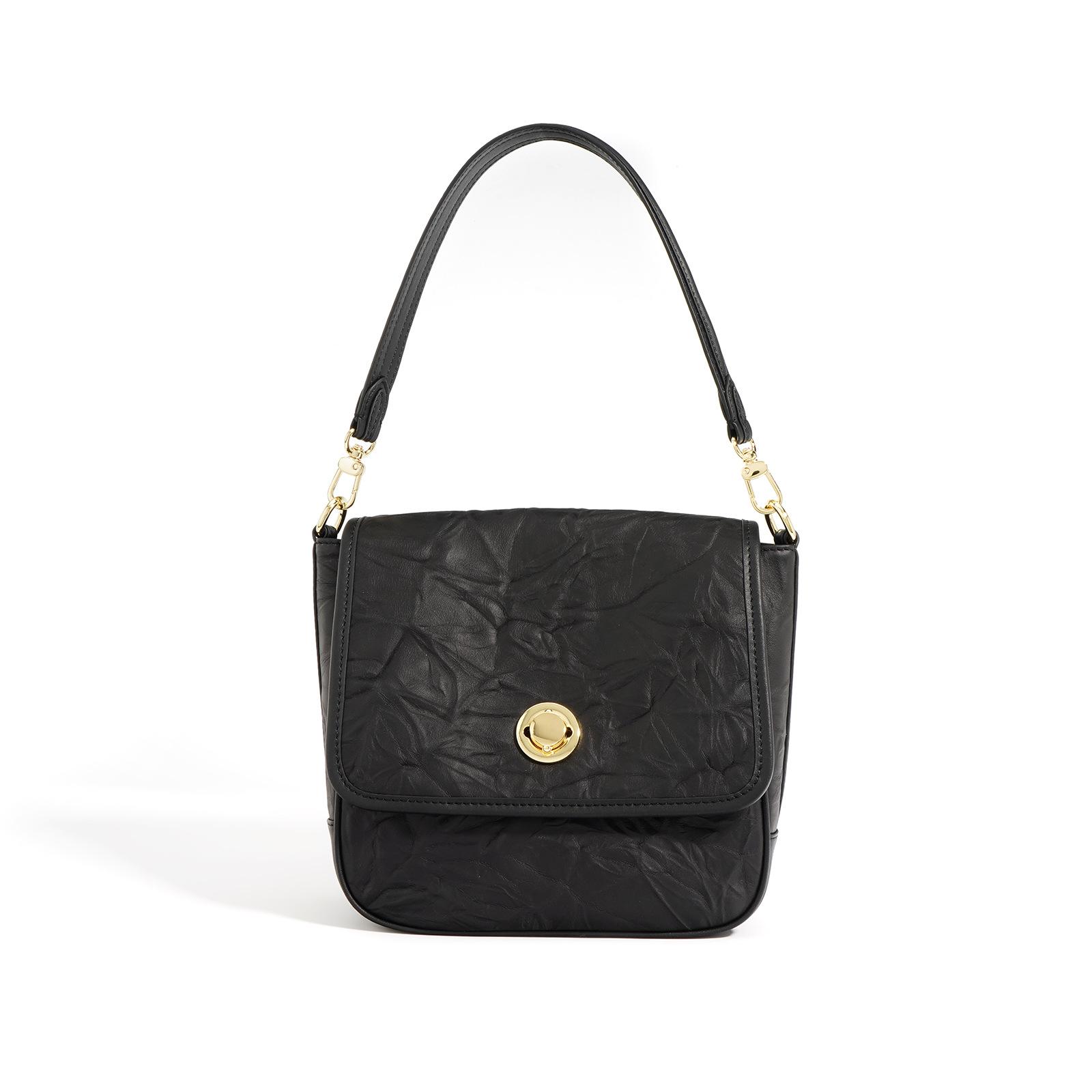 

Нишевая Премиальная Плиссированная Сумка Женская Новая Ручная На Плечо Кроссбоди Ручной работы Повседневная Подмышечная Сумка чёрный