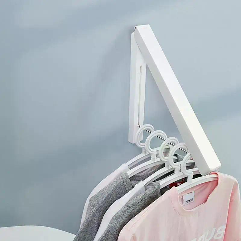 Folding Clothes Hanger Space Saving Clothes Rack Invisible Clothes Storage Hanging Rack For Laundry Room Bathroom