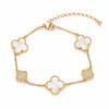 14K Gold-Plated Surgical Steel Bracelet, White Clover Bst1616