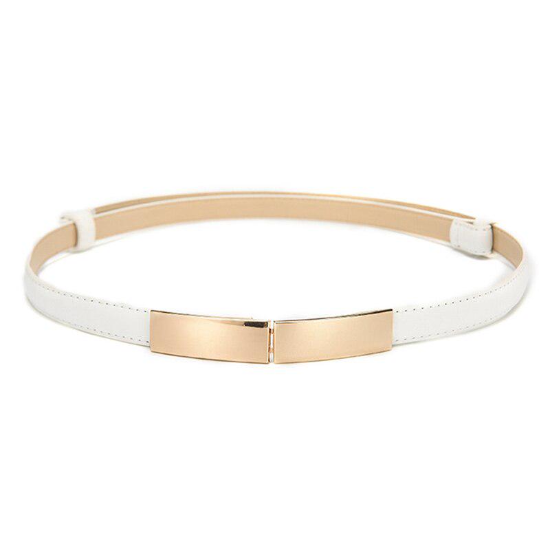 Απλή Μόδα Ζώνη Γυναικεία Ζώνη από Δερματίνη Λεπτή Λεπτή Μεταλλική Χρυσή Ελαστική Αγκράφα Ζώνη Μέσης Γυναικεία Αξεσουάρ Φορέματος