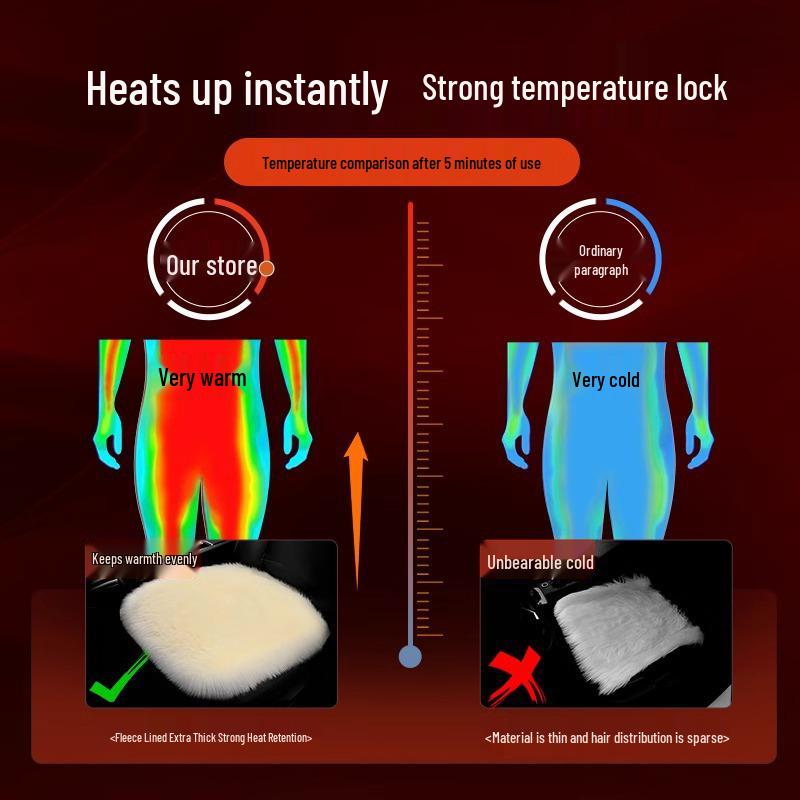 Plush Winter Car Seat Cushion - Furry Single Piece for Rear Seat Comfort