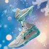 LiNing Blade 4 Christmas Edition Durable Breathable Couples Basketball Shoes Men Basketball Shoes White Blue Green ABAT139-9