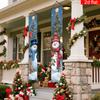 Merry Christmas Door Banner Couple Snowman Snowy Tree Scenes 1 Pair Indoor Outdoor Decor