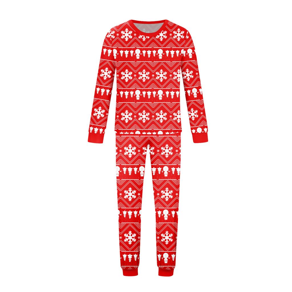 Print Cute Family Set Pajamas, Home Clothes, Family Set Long Sleeve Top Pants Set