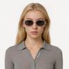 Celine Triomphe Metal 01 UV Protection Oval Sunglasses Women sunglasses Gray 4S235CMLB-36SM