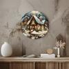 Christmas Round Metal Tin Sign 20x20 Cm Home Wall Decor Holiday Gift