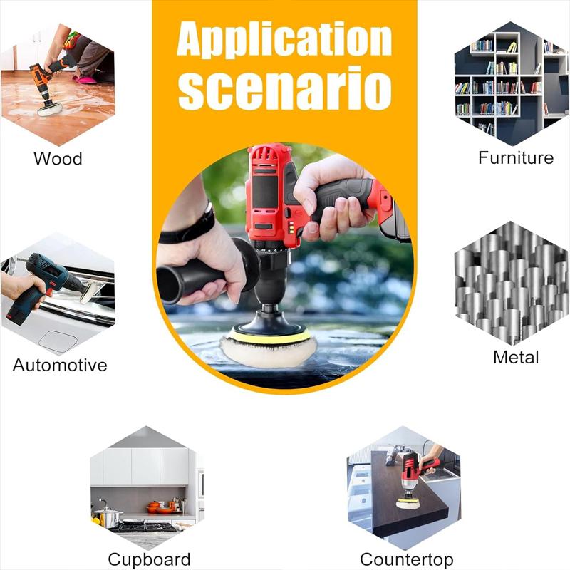 4/5/6 Inch Wool Car Polishing Pad Set For Polisher Machine Electric Drill Waxing Polishing Buffing Auto Paint Care Polisher Pads