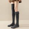 Winter Warm Over-knee High Socks Women Plush Home Sleep Floor Long Socking Jk Solid Soft Thigh Stocking Fluffy Socks 1/2 Pairs