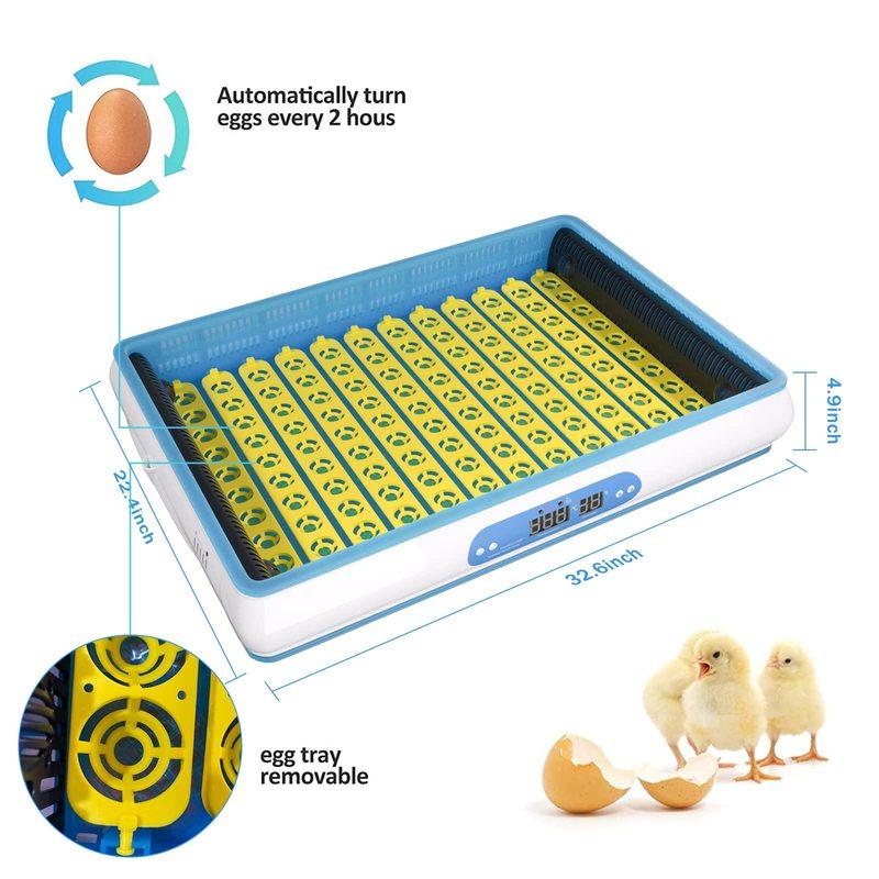 Egg Fully Automatic Incubator, 140W Digital Poultry Hatcher with Auto Turning, 98% Hatch Rate for Chicken Duck Quail Goose