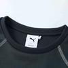 Puma Short Slim Fit Color Block Printed Long Sleeve Raglan T-Shirt Women Tops Midnight-Blue 631085-69