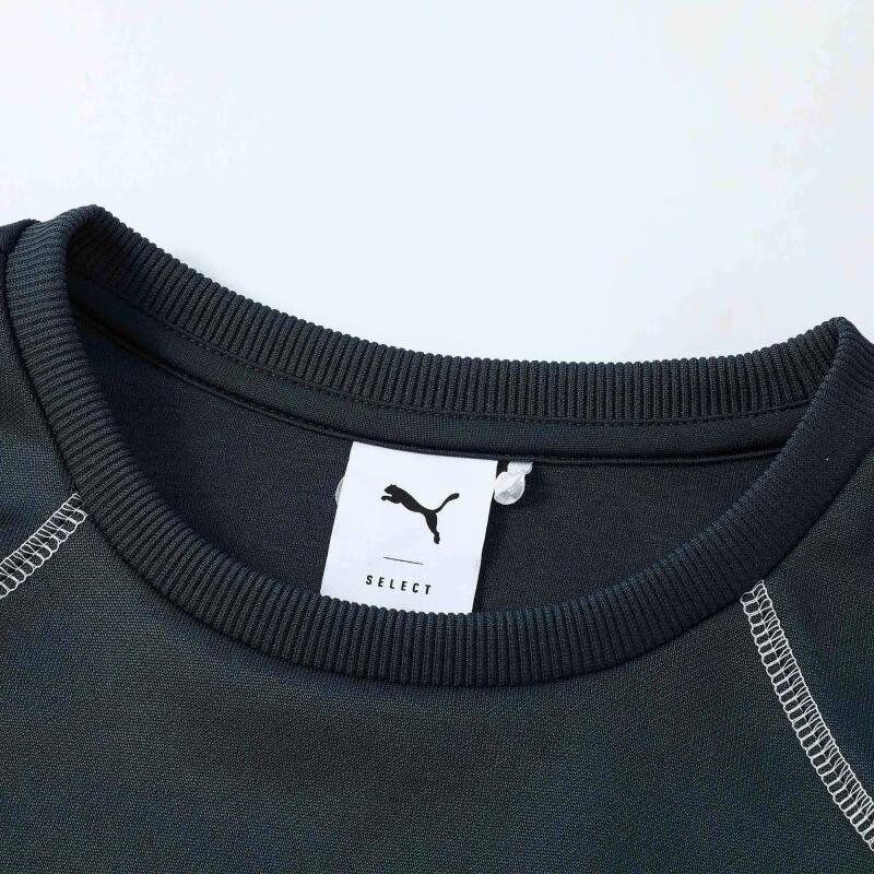Puma Short Slim Fit Color Block Printed Long Sleeve Raglan T-Shirt Women Tops Midnight-Blue 631085-69