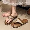 Korean version of soft-soled toe slippers for women's summer wear 2025 new casual fashion open-toed beach cool slippers