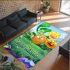 Personalized Crystal Velvet Carpet Custom Name Text,Plants vs. Zombies Anti Slip Area Rug For Home Decoration