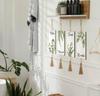4 Pcs Bathroom Sign With Beads Wooden Hanging Relax Soak Unwind Breathe With Boho Leaf Art Print Minimalist Bathroom Crafts Gift