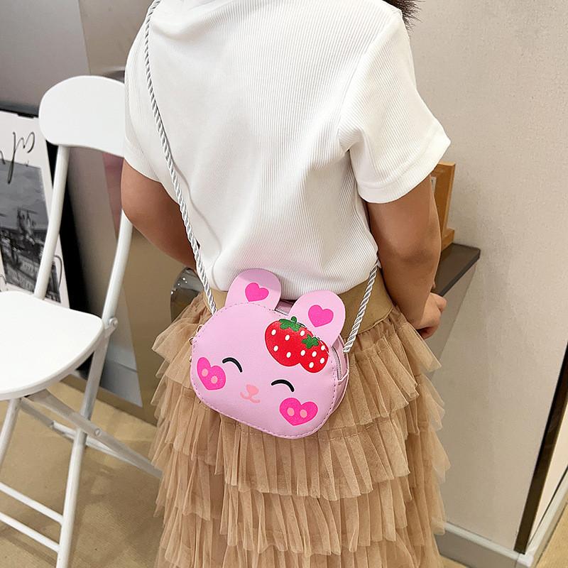 Strawberry Rabbit Shoulder Bag Animal Print Lightweight Adjustable Strap Gift