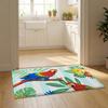 Tropical Parrots Flowers Palm Leaves Floor Mat Flannel Door Mat Non-Slip Bedroom Living Room Home Decor