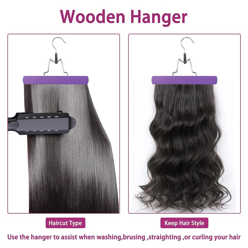 Adjustable Wooden Hanger for Wigs & Hanfu Dresses, Skirt Pants Hanger JK Uniform & Pleated Skirts, Multi-Punctional Foldable Storage Organizer