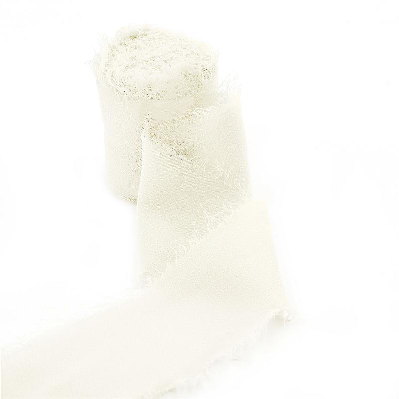 5M Handgefertigtes Ausgefranstes Satin Chiffon Seidenband Für Hochzeitseinladung Verpackung Sträuße Geburtstagsfeier Dekorationen Geschenke