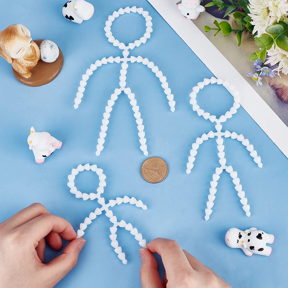 PH PandaHall 6 Pieces Stuffed Toy Skeleton for Dolls Skeleton Mascot Round Head Skeleton Movable Skeleton Limb Connector Doll Making Accessories Doll