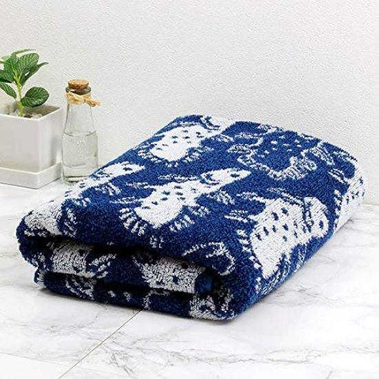 Calorata Coelacanth Bath Towel 120 X 60 Cm Navy Imabari Living Made In Large Face Towel Cotton Jacquard Christmas (approx. / / Towel) Fish, Fossil,