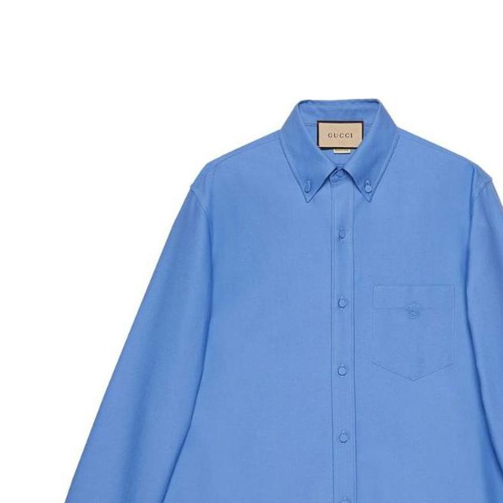 GUCCI Shirts Men's Blue Pointed Collar Moderate Other 733301-ZAMA5-4331