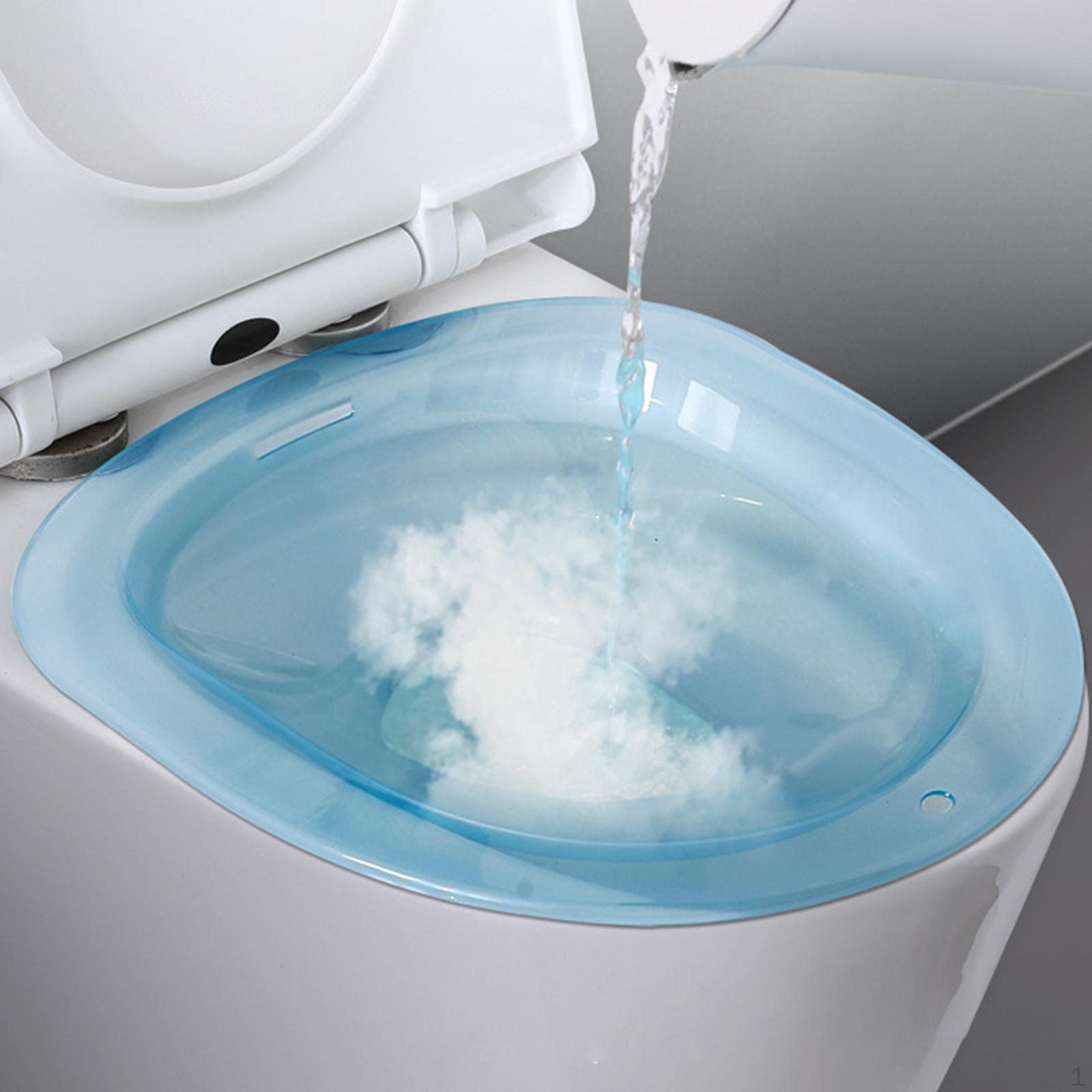 

Универсальная сидячая ванночка для унитаза с дренажными отверстиями для ежедневного очищения пожилых людей и женщин Transparent Blue