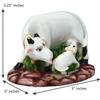 Colorful Cow and Calf Statue Polyresin Statue (12.5 Cm X 7.5 Cm X 7.5 Cm, White and Green)