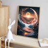 New Arrival 5D DIY Full Circle Diamond Painting "Moon Flower Sea" Embroidery Cross Stitch Home Decor Gift