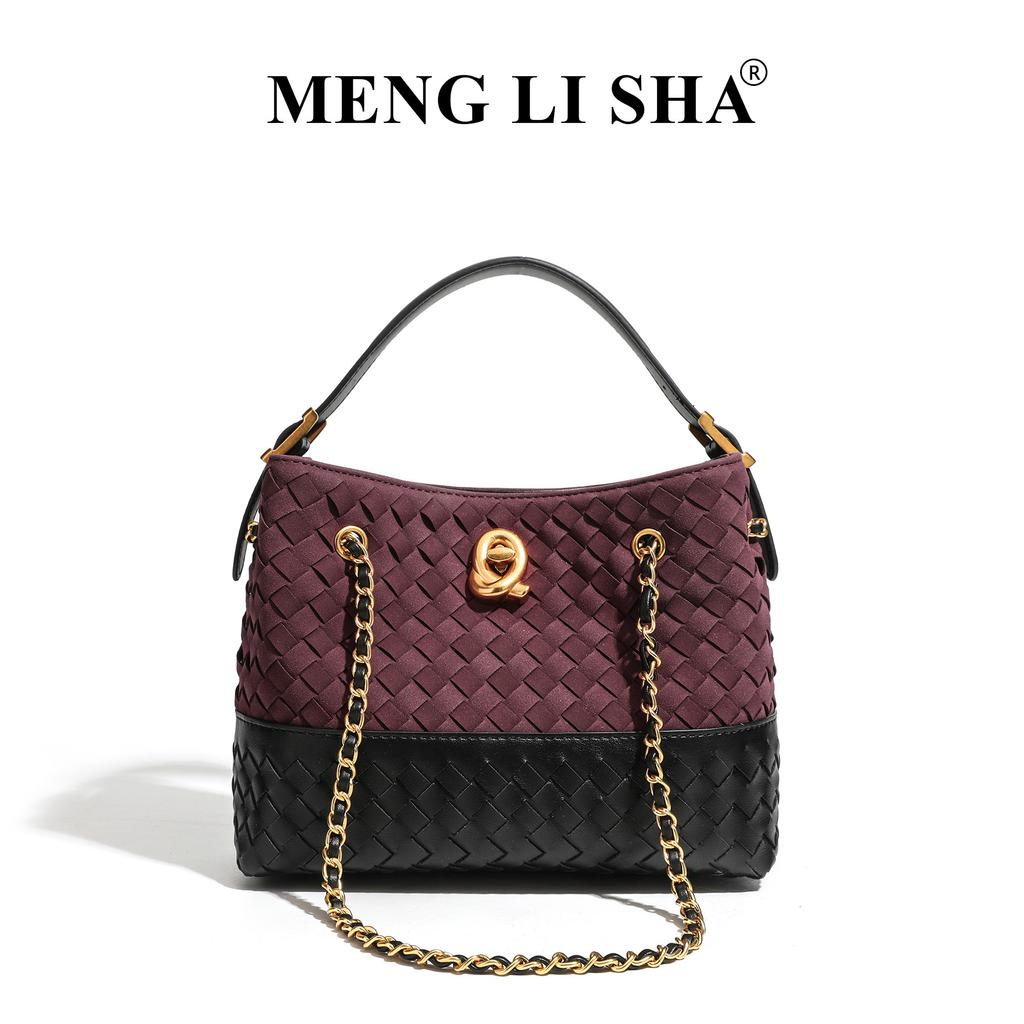 Advanced Retro Frosted Tote Bag Woven Crossbody Bucket Bag Casual Handbag Women's Bag New Single Shoulder Armpit Bag