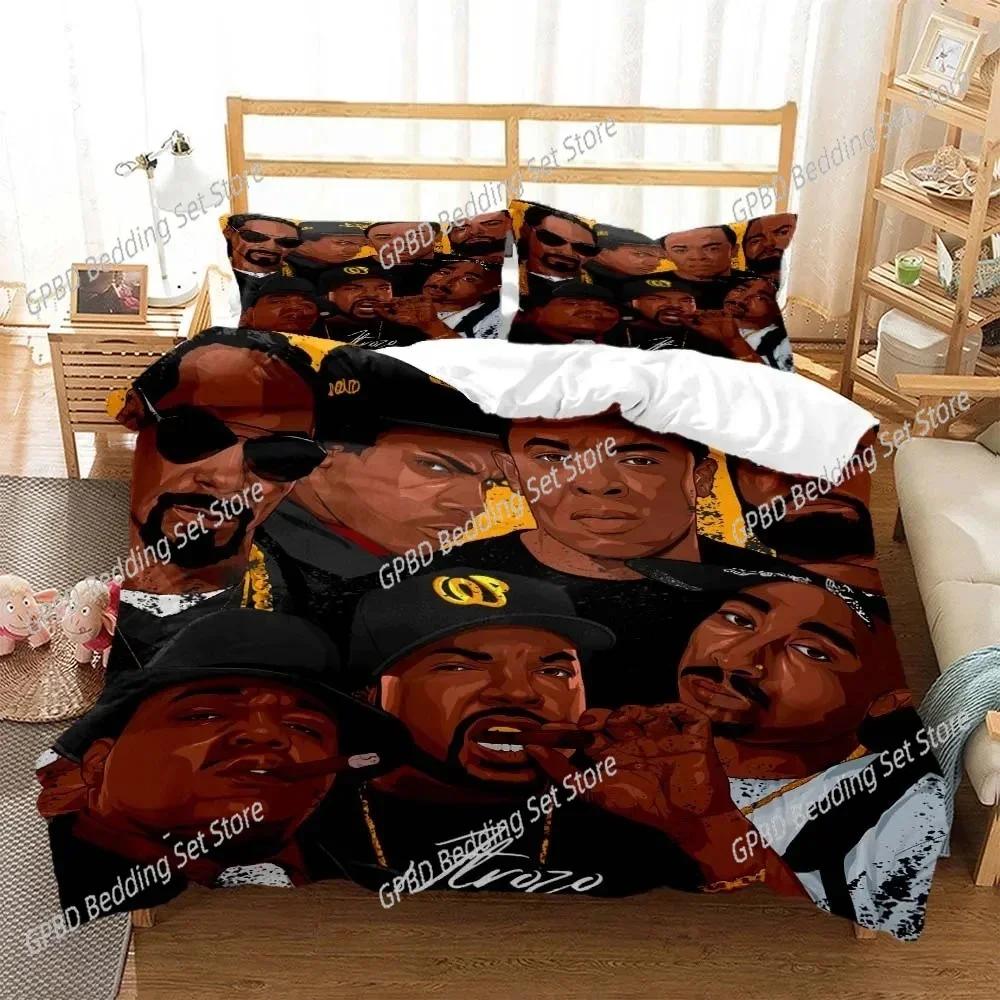 Comforter Hip Hop Rapper Bedding Set 3D Printed Suitable For Bedroom Kids Home Textile