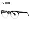 LS009 Retro Flat-Top Men's Large Frame TR Eyeglasses with Spring Hinges, Korean and European American Style