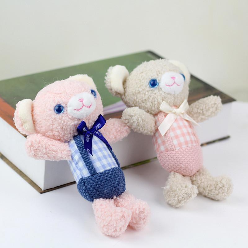 Adorable Teddy Bear Plush Toy With Short Plush Material And Pp Cotton Filling Cute Small Bear Backpack Decoration For Gifts In Pink Blue Green
