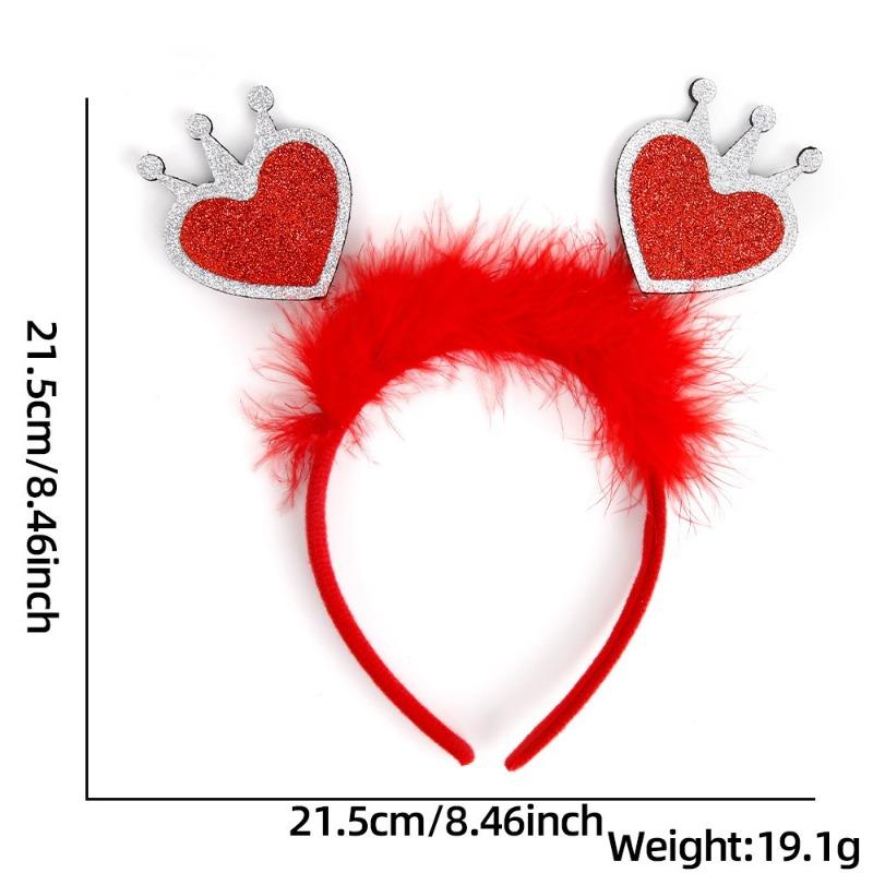 1 Valentine's Day Love Themed Headband for Valentine's Day Party Romantic Outfit with Love Elements and Diverse Design Styles