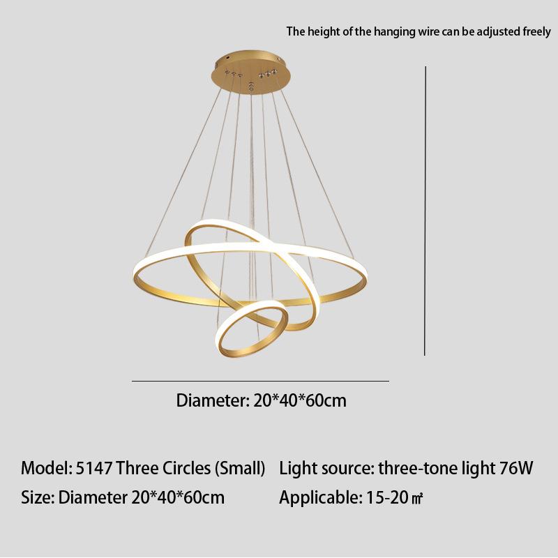 Dining Room Ring Chandelier Led Hanging Lamp Round Circle Black Chandelier for Living Room Bedroom Kitchen Indoor Decor Lighting