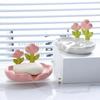 Floral Soap Box Flower Decor Bathroom Accessories Plastic Storage Soap Rack Portable Cut Flower Shape