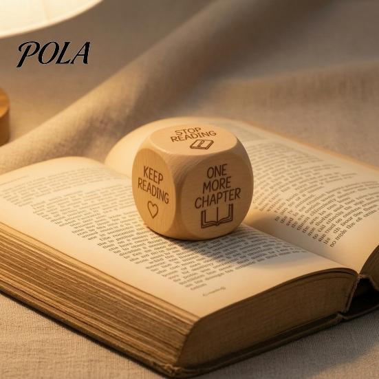 Natural Wood Dice 1/2Pcs Wooden Reading Decision Dice, 6-Sided Decision-Making for Burr-free Bookworms, Theme Decider Gift Lovers