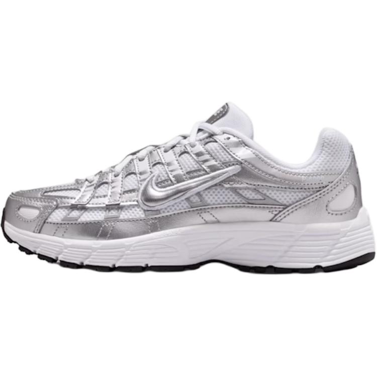 New Nike P 6000 Abrasion Resistant Low Top Kids' Running Shoes Silver Gray White Teenagers HV5064-101