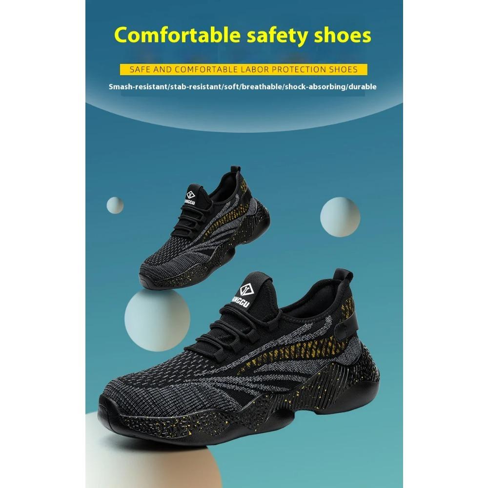 Lightweight Safety Shoes Men Sneakers Steel Toe Shoes Anti-smash Anti Puncture Indestructible Work Shoes Protective Safety Boots