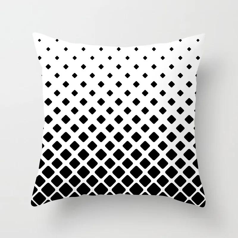 Geometric Cushion Cover Black and White Pillow Case Cover Striped Dotted Pillowcase Grid Triangular Geometric Cushion Cover