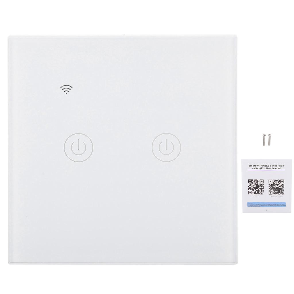 Smart Light Switch Touch Panel ABS Universal for Single Zero Fire Wire 220‑240VAC2 Way Wifi
