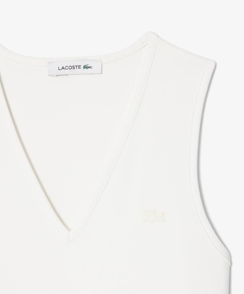Lacoste Women'S V-Neck Sleeveless Pleated Dress Ef8849-56G 70V