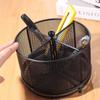 4 Compartments 360° Rotating Mesh Pencil Holder Metal Desktop Storage Container  Girl Gift