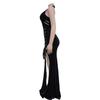 Women's Halter Backless Sexy Slit Long Dress - European and American Fashion