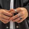 Hexagon Zinc Zinc Alloy Birthday Gift Letter Korean Style Ring Vintage Ring Fashion Jewelry Men Ring Set