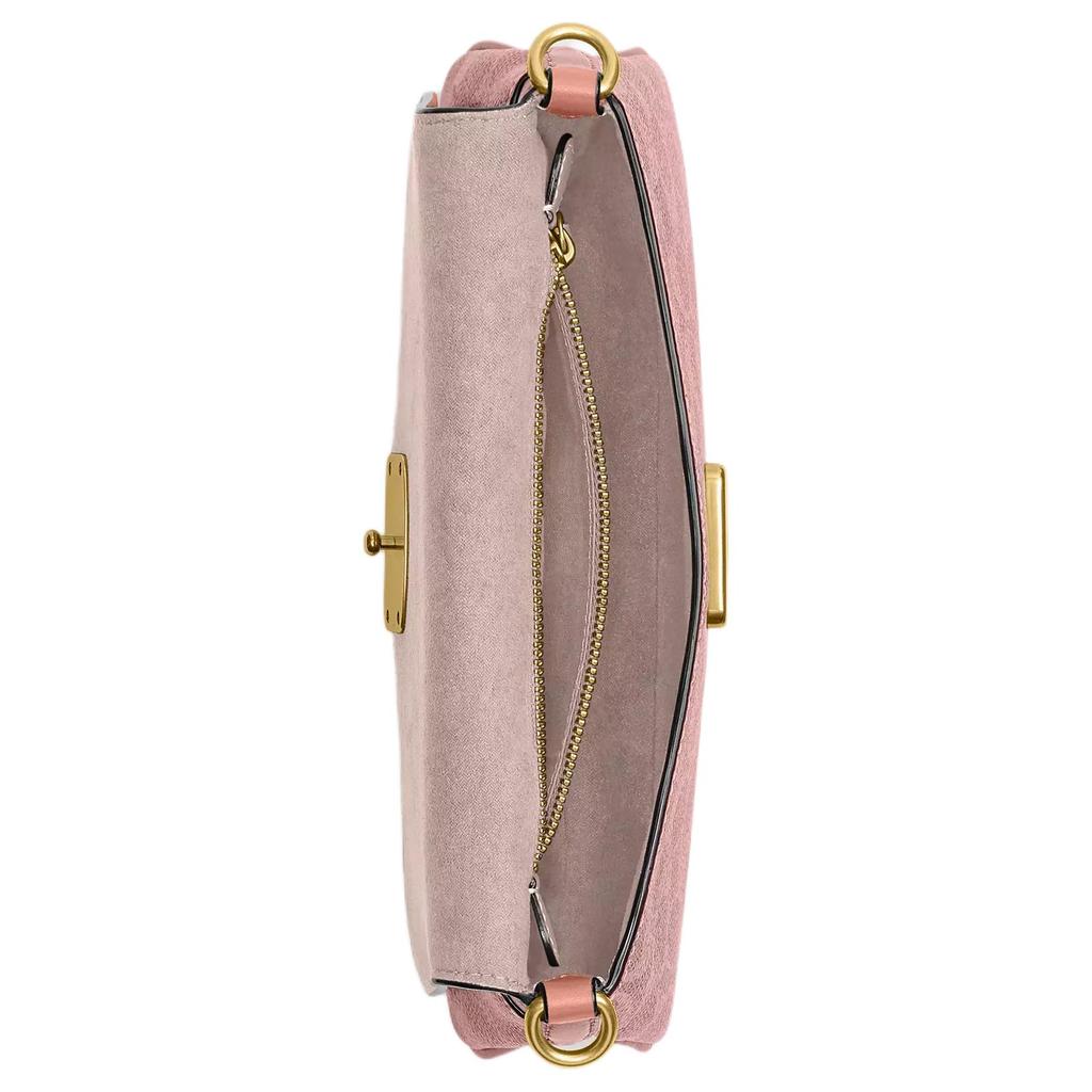 Coach Jet 11 Logo Coated Canvas And Calfskin Shoulder Bag Women Shoulder Bag Pink CBA83-B4YU2