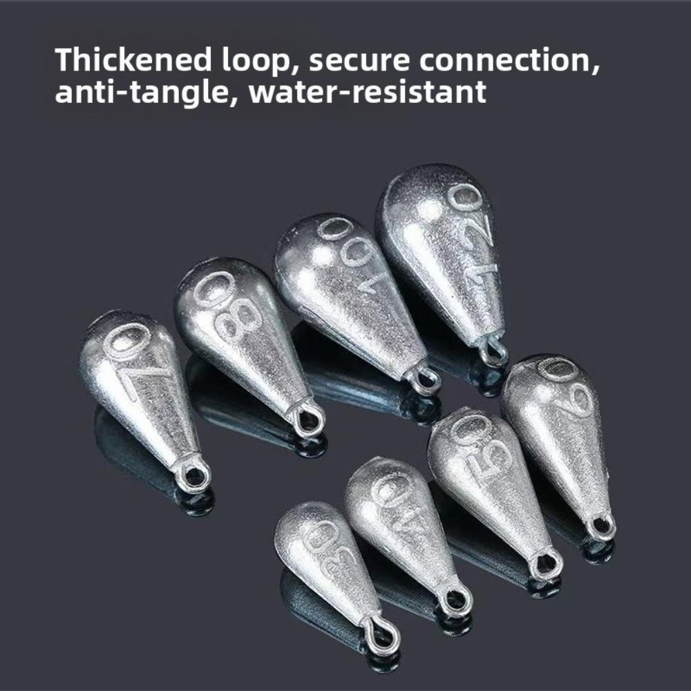 5 Pieces Pack 20g-120g Range Fishing Sinkers Iron Material Teardrop Sinkers  For Fishing