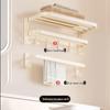 Space Aluminum No-Drill Bathroom Shelf with Hooks