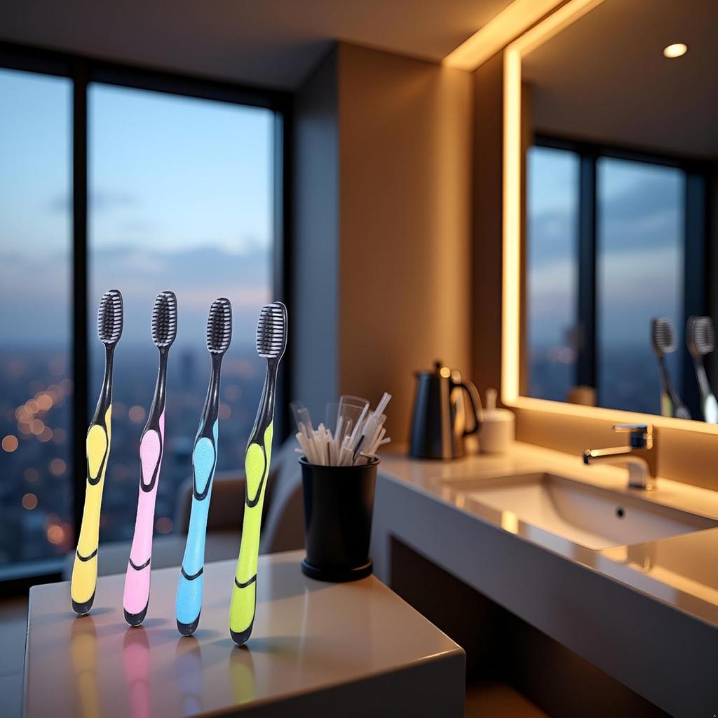 Jowxsx 1Pc Random Color Travel Toothbrush - Soft Bristle Ergonomic Manual Charcoal Tooth Brush Stains Removal Toothbrush for Home, Travel, School