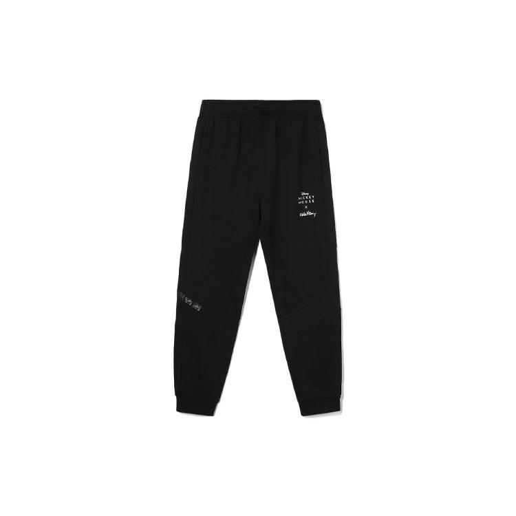 Li Ning X Disney Knitted Sweatpants Men s Black Moderate Cuffed Pants AKLR549-1 XXL